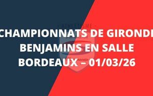 Championnats de Gironde U14 en salle – 01/03/26